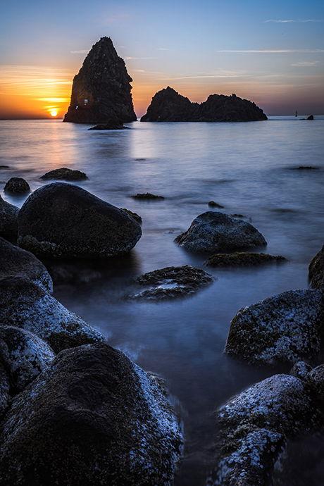 Sunrise at sea long exposure