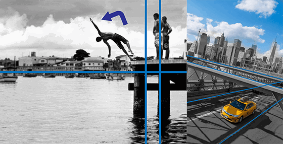 Leading-the-eye composition examples