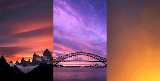 Three color photography examples from Shooting Skies