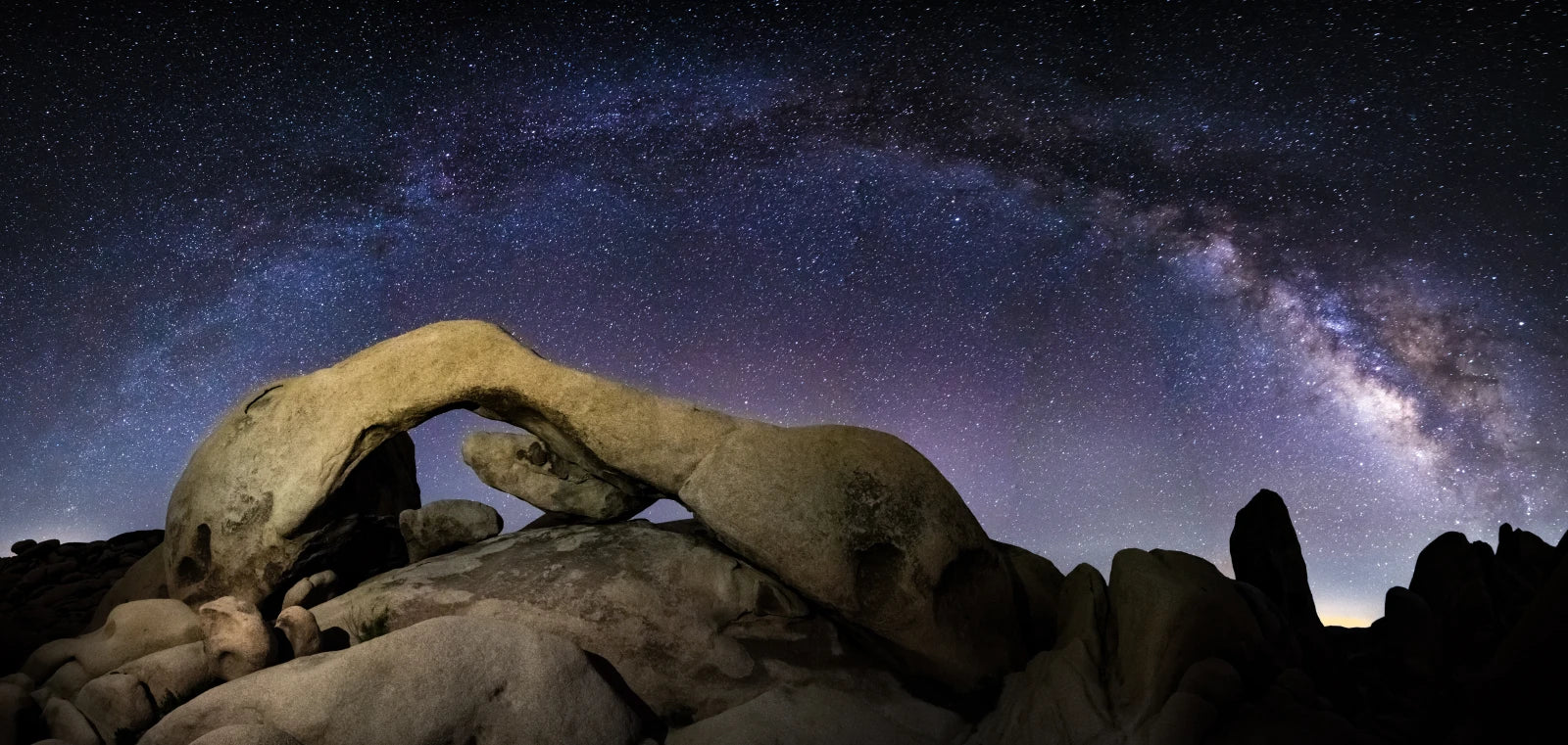 The Milky Way over Arch Rock at Joshua Tree